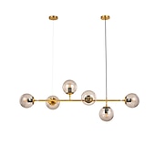 economico Modello a globo-4 6 teste lampada a sospensione oro stile nordico globo personalità bar lampada da tavolo moderna semplice fagiolo magico striscia di vetro decorazione natalizia ac220v ac110v