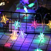 cheap Battery String Lights-3M 6M 10M Snowflake String Lights Christmas Tree Stars Fairy Garlands Curtain Light Outdoor for Xmas Party New Year&#039;s Decor