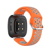お買い得  Fitbitウォッチバンド-スマートウォッチバンド と互換性があります Fitbit Versa 4 Sense 2 Versa 3 Sense 合金 シリコーン スマートウォッチ ストラップ 弾性ある 調整可 ステンレス鋼のバックル スポーツバンド 置換 リストバンド