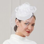 preiswerte Faszinator-Federn Netz Pillbox Fascinator Hüte Kopfbedeckungen mit Federkappe Blume 1 Stück Hochzeit Pferderennen Damen Tag Kopfschmuck um Eindruck zu hinterlassen Renntag Kleid