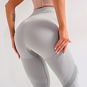 cheap Yoga Leggings &amp; Tights-Women&#039;s Running Tights Leggings Compression Pants Mesh High Waist Base Layer Sports &amp; Outdoor Athletic Winter Tummy Control Butt Lift Quick Dry Fitness Gym Workout Running Sportswear Activewear Solid