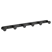 cheap Robe Hooks-Robe Hook  Wall Mounted with 3 or 4 or 5 or 6 Hooks New Design Stainless Steel Bathroom Painted Finishes Black 1pc