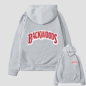 baratos Moletons masculinos com capuz-Homens Letra Moletom Moletons Moletom Manga Longa Moletom com capuz Com Capuz Legal Para Noite Scarlet antes e depois Grande vermelho antes de grande Inverno Designer