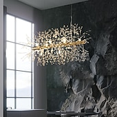 billige Øylys-9/12 hoder ledet anheng lys løvetann lysekrone fyrverkeri krystall lampe stue spisestue soverom lampe romantisk klesbutikk bar lampe 72cm 92 cm