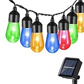 cheap Solar String Lights-Outdoor Waterproof Bubbles String Lights,Colorful Solar-Powered String Lights 5/6/7/10M Christmas Decor for Patios &amp; Gardens