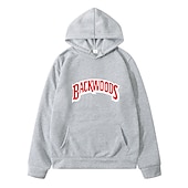 baratos Moletons masculinos com capuz-Homens Letra Moletom Moletons Moletom Manga Longa Moletom com capuz Com Capuz Legal Para Noite Scarlet antes e depois Grande vermelho antes de grande Inverno Designer