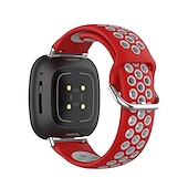お買い得  Fitbitウォッチバンド-スマートウォッチバンド と互換性があります Fitbit Versa 4 Sense 2 Versa 3 Sense 合金 シリコーン スマートウォッチ ストラップ 弾性ある 調整可 ステンレス鋼のバックル スポーツバンド 置換 リストバンド