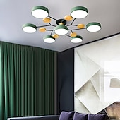Недорогие Люстры-4/6/7 head macarone led потолочный светильник зеленый серый белый северный стиль регулируемый свет потолочный светильник простой журнал спальня лампа ac220v