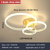 billige Taklamper med dimming-led taklampe sirkel ring nordisk gull akryl 2 3 5 6 hoder utvendig belysning stue taklampe enkel moderne kunst taklampe luksus ledet soverom lys ac220v