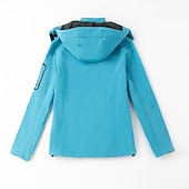 baratos Fleece &amp; Casacos 3 em 1-casaco feminino de caminhada softshell casaco com capuz casaco de lã de inverno impermeável exterior cor sólida térmica quente à prova de vento leve forro de lã casaco impermeável casaco de esqui escalada