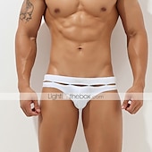 olcso Férfi úszónadrág-Férfi Fürdőruha Úszórövid Kivágott Egyszínű Tengerpart Úszómedence Sportos Szexi Világoskék Fekete Mikroelasztikus