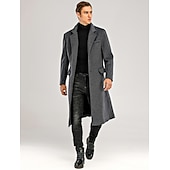 Χαμηλού Κόστους Ανδρική καμπαρντίνα-Ανδρικά Χειμερινό παλτό Μάλλινο Παλτό Πανωφόρι ΕΞΩΤΕΡΙΚΟΥ ΧΩΡΟΥ Γραφείο Χειμώνας Φθινόπωρο Πολυεστέρας Αντιανεμικό Ζεστό Εξωτερικά ενδύματα Ρούχα Κλασικό Πέτο