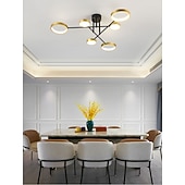 ieftine Montaj Plafon-6/8 capete led plafon lumină modernă aur negru cerc nordic sputnik design metalic vopsit finisaje 110-120v 220-240v