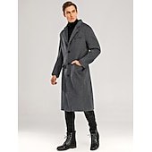 Χαμηλού Κόστους Ανδρική καμπαρντίνα-Ανδρικά Χειμερινό παλτό Μάλλινο Παλτό Πανωφόρι ΕΞΩΤΕΡΙΚΟΥ ΧΩΡΟΥ Γραφείο Χειμώνας Φθινόπωρο Πολυεστέρας Αντιανεμικό Ζεστό Εξωτερικά ενδύματα Ρούχα Κλασικό Πέτο