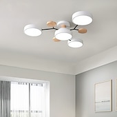 Недорогие Люстры-4/6/7 head macarone led потолочный светильник зеленый серый белый северный стиль регулируемый свет потолочный светильник простой журнал спальня лампа ac220v