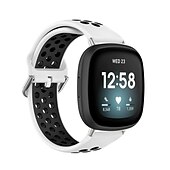 お買い得  Fitbitウォッチバンド-スマートウォッチバンド と互換性があります Fitbit Versa 4 Sense 2 Versa 3 Sense 合金 シリコーン スマートウォッチ ストラップ 弾性ある 調整可 ステンレス鋼のバックル スポーツバンド 置換 リストバンド