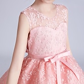 baratos Vestidos floridos-Vestido para Meninas das Flores Para Meninas Vestido Vestido de princesa Vestido de festa Espetáculo Casamento Festa Estilo bonito Princesa Doce Dia da Criança Com Transparência Multi Camadas Floral