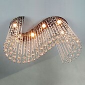 cheap Chandeliers-80cm LED Crystal Chandelier Modern Wave Design S Shaped Lantern Desgin Pendant Light Stainless Steel Electroplated 110-120V 220-240V