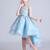 baratos Vestidos floridos-Vestido para Meninas das Flores Para Meninas Vestido Vestido de princesa Vestido de festa Espetáculo Casamento Festa Estilo bonito Princesa Doce Dia da Criança Com Transparência Multi Camadas Floral