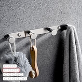 preiswerte Kleiderhaken-Kleiderhaken Neues Design Edelstahl Badregal mit 3 oder 4 oder 5 oder 6 Haken Wandmontage Silber gebürstet 1St