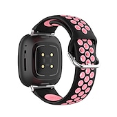 お買い得  Fitbitウォッチバンド-スマートウォッチバンド と互換性があります Fitbit Versa 4 Sense 2 Versa 3 Sense 合金 シリコーン スマートウォッチ ストラップ 弾性ある 調整可 ステンレス鋼のバックル スポーツバンド 置換 リストバンド