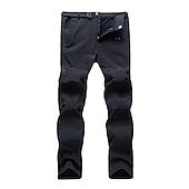 economico Pantaloni e pantaloncini-pantaloni da uomo softshell foderati in pile pantaloni invernali da sci di montagna isolati antivento neri s