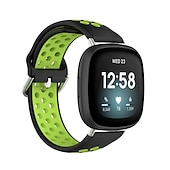 お買い得  Fitbitウォッチバンド-スマートウォッチバンド と互換性があります Fitbit Versa 4 Sense 2 Versa 3 Sense 合金 シリコーン スマートウォッチ ストラップ 弾性ある 調整可 ステンレス鋼のバックル スポーツバンド 置換 リストバンド