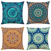 economico stile bohémien-floreale mandala bohemien cuscino 4 pz morbido piazza copertura del cuscino di tiro federa di qualità superiore lavabile in lavatrice cuscino esterno per divano divano letto sedia