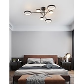 ieftine Montaj Plafon-6/8 capete led plafon lumină modernă aur negru cerc nordic sputnik design metalic vopsit finisaje 110-120v 220-240v