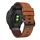 abordables Bracelets de montre Garmin-Bracelet de Montre  pour Garmin MARQ Descent G1 Fenix 7S Sapphire Solar / 6S Pro / 5S Plus Fenix 7 Sapphire Solar / 6 Pro / 5 Plus Forerunner 935 945 Vrai Cuir Remplacement Sangle 20mm 22mm 26mm
