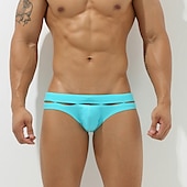 olcso Férfi úszónadrág-Férfi Fürdőruha Úszórövid Kivágott Egyszínű Tengerpart Úszómedence Sportos Szexi Világoskék Fekete Mikroelasztikus