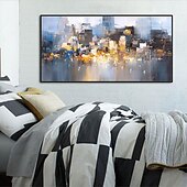 Недорогие Пейзажи-картина маслом ручная роспись стены искусство абстрактный городской пейзаж горизонт домашний декор декор свернутый холст без рамы не растянутый