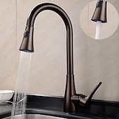 cheap Pullout Spray-Single Handle Kitchen Faucet,Black Nickel One Hole Pull-out Standard Spout or Spray Type Standard Spout Oil-rubbed Bronze Kitchen Faucet with Cold and Hot Switch