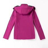 baratos Fleece &amp; Casacos 3 em 1-casaco feminino de caminhada softshell casaco com capuz casaco de lã de inverno impermeável exterior cor sólida térmica quente à prova de vento leve forro de lã casaco impermeável casaco de esqui escalada
