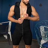 baratos Calções Estilo Casual-Homens Macacão Shorts casuais Côr Sólida Respirável Ao ar livre Final de semana Esportes Legal Delgado Preto Vermelho