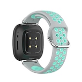 お買い得  Fitbitウォッチバンド-スマートウォッチバンド と互換性があります Fitbit Versa 4 Sense 2 Versa 3 Sense 合金 シリコーン スマートウォッチ ストラップ 弾性ある 調整可 ステンレス鋼のバックル スポーツバンド 置換 リストバンド