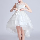 baratos Vestidos floridos-Vestido para Meninas das Flores Para Meninas Vestido Vestido de princesa Vestido de festa Espetáculo Casamento Festa Estilo bonito Princesa Doce Dia da Criança Com Transparência Multi Camadas Floral