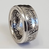 levne pánské šperky a náhrdelníky a prsteny-prsten na mince řemeslné prsteny vinobraní ručně vyrobené z morganského dolaru postříbřené kopie coin1878 orlice postříbřené nás velikost 9-16 #