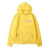baratos Moletons masculinos com capuz-Homens Letra Moletom Moletons Moletom Manga Longa Moletom com capuz Com Capuz Legal Para Noite Scarlet antes e depois Grande vermelho antes de grande Inverno Designer