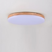 cheap Dimmable Ceiling Lights-26/38/48 cm LED Ceiling Light Nordic Wood Round Design Flush Mount Lights Nature Inspired 110-120V 220-240V