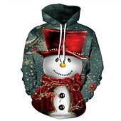 abordables Sudaderas y sudaderas con capucha divertidas-Navidad Papá Noel Árboles de Navidad Sudadera Animé Dibujos 3D Estampados Estampado Harajuku Gráfico Para Hombre Mujer Adulto Vuelta al cole
