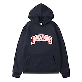 baratos Moletons masculinos com capuz-Homens Letra Moletom Moletons Moletom Manga Longa Moletom com capuz Com Capuz Legal Para Noite Scarlet antes e depois Grande vermelho antes de grande Inverno Designer