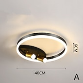 cheap Dimmable Ceiling Lights-40cm LED Ceiling Light Nordic Modern Black Gold Circle Design Flush Mount Lights Metal Painted Finishes Nature Inspired 220-240V
