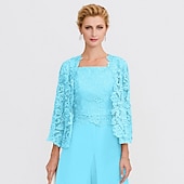 cheap Mother&#039;s Wraps-Mother&#039;s Wraps Bolero Coats / Jackets Elegant 3/4 Length Sleeve Floral Lace Wedding Guest Wraps With Lace For Fall Wedding Event Formal Party Spring &amp; Summer Only Wraps dress to impress 2025
