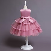 preiswerte Kleider für die Blumenmädchen-kinderkleidung Mädchen Blumenmädchen Kleid Kleid Pailletten Ärmellos Leistung Hochzeit Party Gitter Patchwork Süß Baumwolle Knielang Tüll-Kleid Sommer Frühling Herbst 4-12 Jahre Rosa Rote Blau