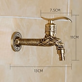 abordables mural-robinet d&#039;extérieur, robinet de salle de bain à poignée unique tête de dragon goldon mural corps de robinet en laiton rétro à un trou avec eau froide uniquement