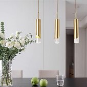 abordables Luces de isla-6cm luz colgante led luz de noche nórdica moderna luz tricolor dorada barra de comedor decoración de navidad galvanizada de metal 110-120v 220-240v
