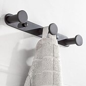 cheap Robe Hooks-Robe Hook  Wall Mounted with 3 or 4 or 5 or 6 Hooks New Design Stainless Steel Bathroom Painted Finishes Black 1pc