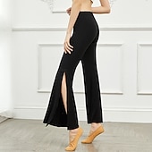 cheap Ballroom Dancewear-Ballroom Dance Pants Split Solid Women&#039;s Training Performance Sleeveless Natural Modal
