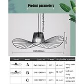 levne Závěsná světla-led přívěsek světlo moderní severský personalizovaný dekorativní lustr minimalismus železné řemeslo e27 černý slaměný klobouk lehká móda ac110v 220v